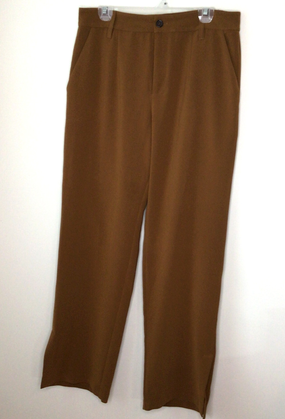 Sanctuary Brown Straight Leg Pants w/slits on outside of each leg Size 32